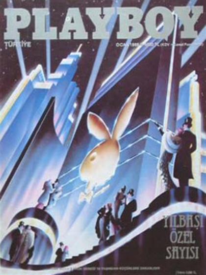 Playboy (Turkey) January 1988 magazine back issue Playboy (Turkey) magizine back copy Playboy (Turkey) magazine January 1988 cover image, with Rabbit Head on the cover of the magazine