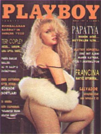 Playboy (Turkey) February 1991 magazine back issue Playboy (Turkey) magizine back copy Playboy (Turkey) magazine February 1991 cover image, with Papatya on the cover of the magazine