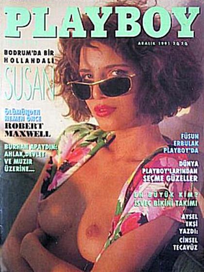 Playboy (Turkey) December 1991 magazine back issue Playboy (Turkey) magizine back copy Playboy (Turkey) magazine December 1991 cover image, with Susan van der Veer on the cover of the mag