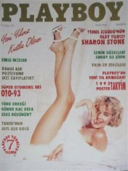 Playboy (Turkey) January 1993 magazine back issue Playboy (Turkey) magizine back copy Playboy (Turkey) magazine January 1993 cover image, with Sharon Stone on the cover of the magazine