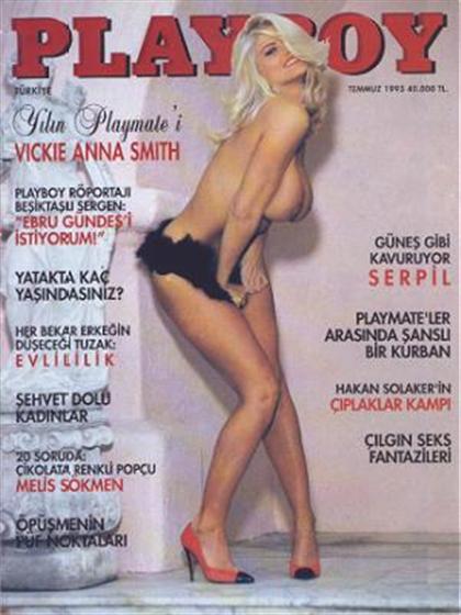 Playboy (Turkey) July 1993 magazine back issue Playboy (Turkey) magizine back copy Playboy (Turkey) magazine July 1993 cover image, with Anna Nicole Smith (Vickie Smith) (Vickie Hogan