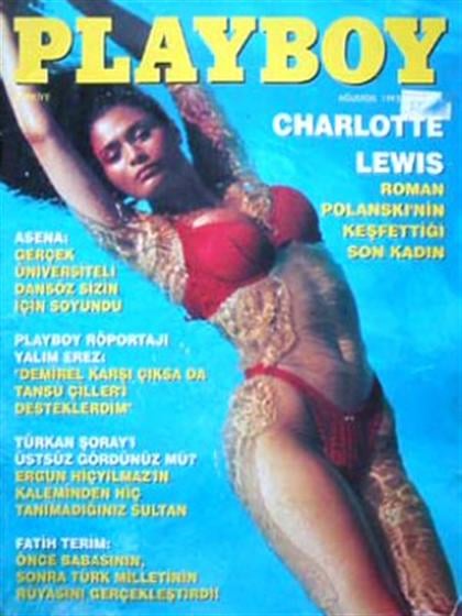 Playboy (Turkey) August 1993 magazine back issue Playboy (Turkey) magizine back copy Playboy (Turkey) magazine August 1993 cover image, with Charlotte Lewis on the cover of the magazine