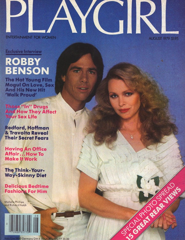 Playgirl # 75, August 1979 magazine back issue Playgirl magizine back copy Playgirl # 75, August 1979 Adult Heteresexual Women and Gay Mens Magazine Back Issue Published by Drake Publishers. Coverguy Michelle Phillips & Richard Lawrence Hatch (aka: Richard Hatch) (Not Nude) .