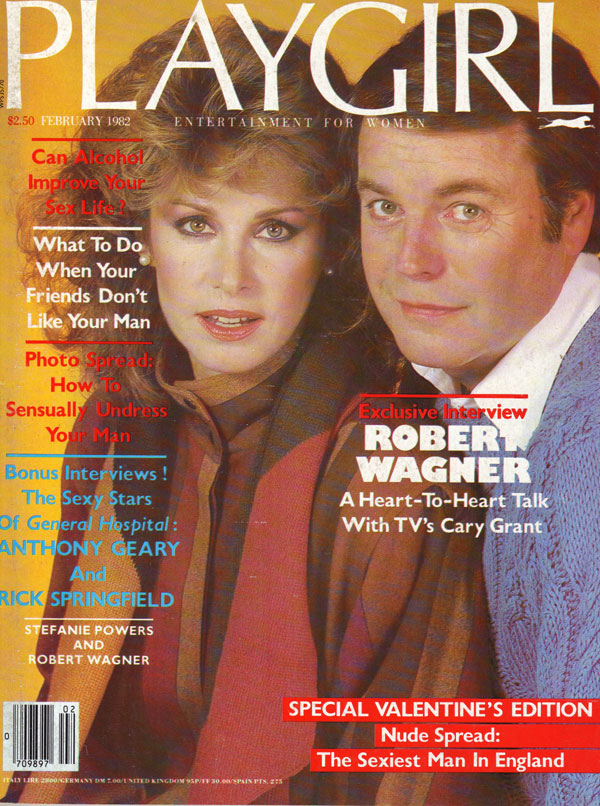 Playgirl # 105, February 1982 magazine back issue Playgirl magizine back copy Playgirl # 105, February 1982 Adult Heteresexual Women and Gay Mens Magazine Back Issue Published by Drake Publishers. Coverguy Robert John Wagner Jr. (aka: Robert Wagner) & Stefanie Powers (Not Nude).