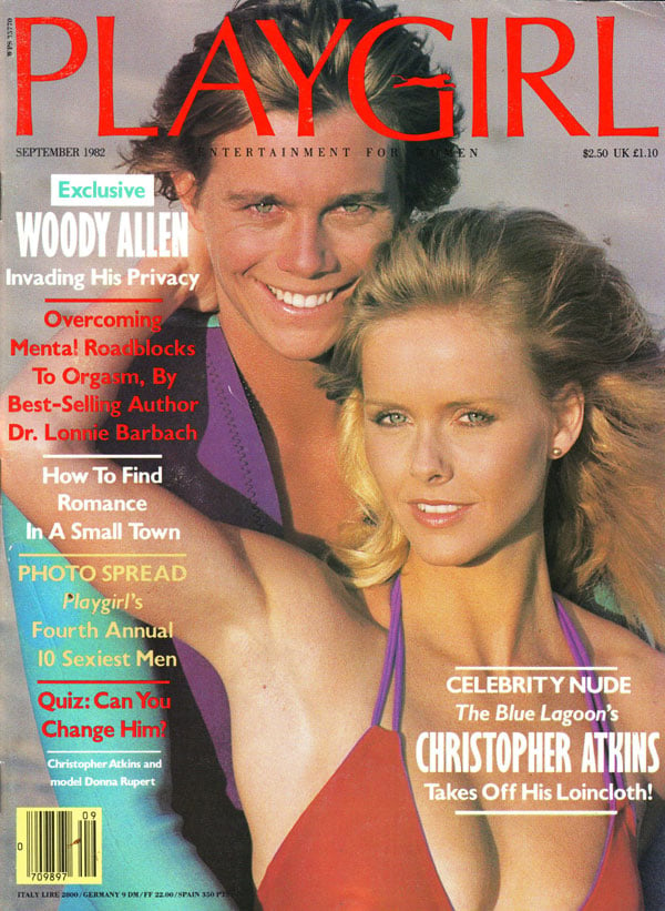 Playgirl # 112, September 1982 magazine back issue Playgirl magizine back copy Playgirl # 112, September 1982 Adult Heteresexual Women and Gay Mens Magazine Back Issue Published by Drake Publishers. Coverguy Christopher Atkins Bomann (aka: Christopher Atkins) & Donna Rupert (Nude) .