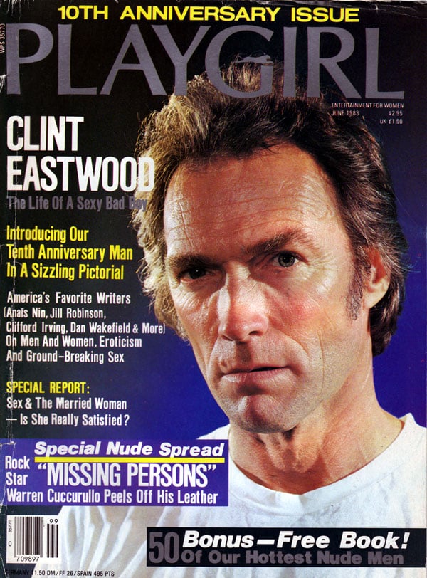 Playgirl # 121, June 1983, 10th Anniversary magazine back issue Playgirl magizine back copy Playgirl # 121, June 1983, 10th Anniversary Adult Heteresexual Women and Gay Mens Magazine Back Issue Published by Drake Publishers. Coverguy Clinton Eastwood Jr. (aka: Clint Eastwood) (Not Nude) .