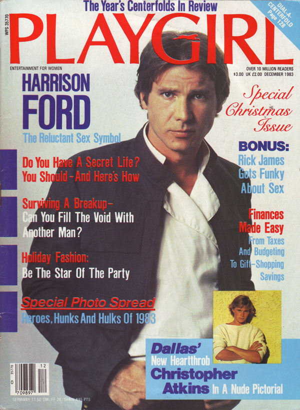 Playgirl # 127, December 1983 magazine back issue Playgirl magizine back copy Playgirl # 127, December 1983 Adult Heteresexual Women and Gay Mens Magazine Back Issue Published by Drake Publishers. Coverguy Harrison Ford (Not Nude) .