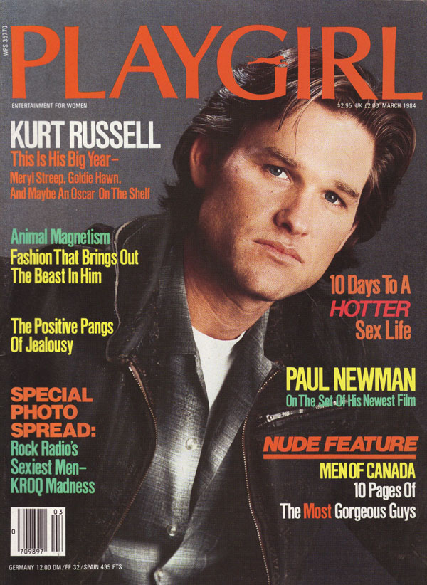 Playgirl # 130, March 1984 magazine back issue Playgirl magizine back copy Playgirl # 130, March 1984 Adult Heteresexual Women and Gay Mens Magazine Back Issue Published by Drake Publishers. Coverguy Kurt Vogel Russell (aka: Kurt Russell) (Not Nude) .