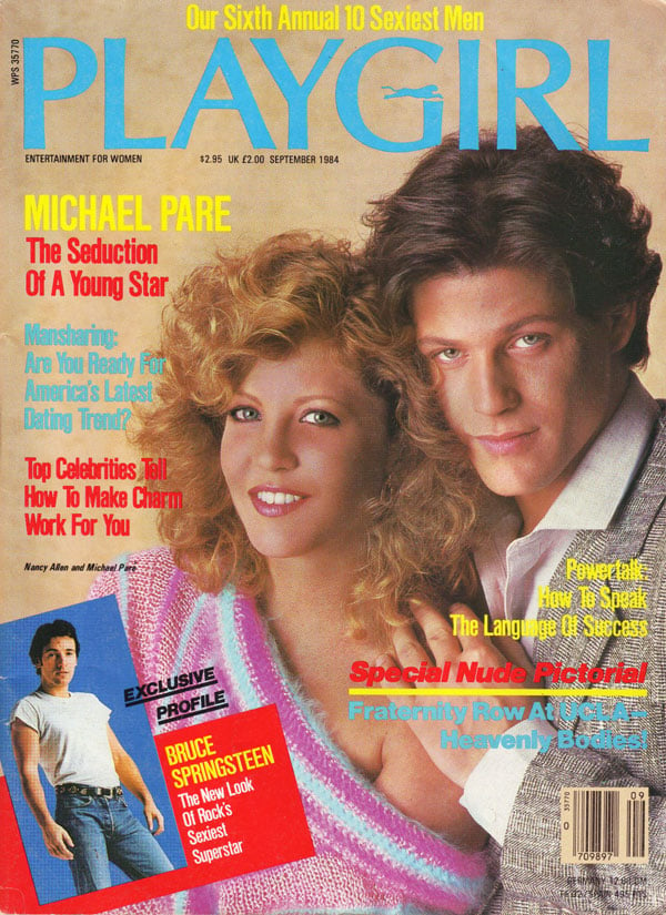 Playgirl # 136, September 1984 magazine back issue Playgirl magizine back copy Playgirl # 136, September 1984 Adult Heteresexual Women and Gay Mens Magazine Back Issue Published by Drake Publishers. Coverguy Michael Kevin Pare (aka: Michael Pare) & Nancy Allen (Not Nude) .