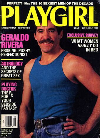 Playgirl September 1988 magazine back issue Playgirl magizine back copy Playgirl September 1988 Adult Heteresexual Women and Gay Mens Magazine Back Issue Published by Drake Publishers. Coverguy Gerald Michael Riviera (aka: Geraldo Rivera) (Nude) .