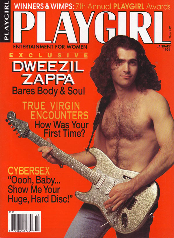 Playgirl January 1994 magazine back issue Playgirl magizine back copy Playgirl January 1994 Adult Heteresexual Women and Gay Mens Magazine Back Issue Published by Drake Publishers. Coverguy Ian Donald Calvin Euclid Zappa (aka: Dweezil Zappa) (Not Nude) .