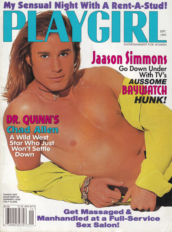 Playgirl September 1995 magazine back issue Playgirl magizine back copy Playgirl September 1995 Adult Heteresexual Women and Gay Mens Magazine Back Issue Published by Drake Publishers. Coverguy Jaason Simmons (Not Nude) .
