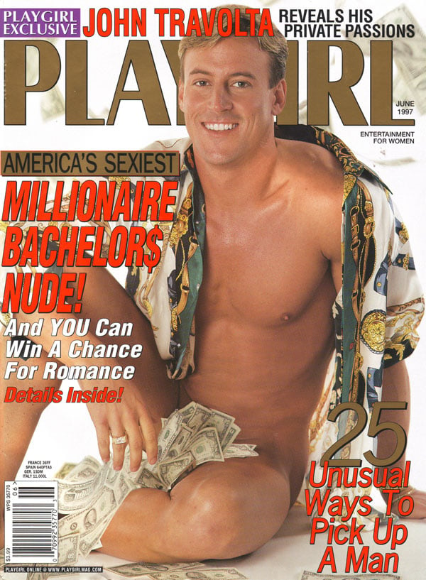 Playgirl June 1997 magazine back issue Playgirl magizine back copy playgirl magazine, john travolta reveals his private passions, back issues, issue, bachelors, vintag