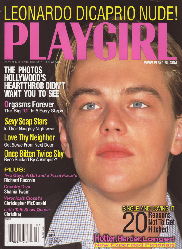 Playgirl October 1998 magazine back issue Playgirl magizine back copy Playgirl October 1998 Adult Heteresexual Women and Gay Mens Magazine Back Issue Published by Drake Publishers. Coverguy Leonardo DiCaprio (Not Nude) .