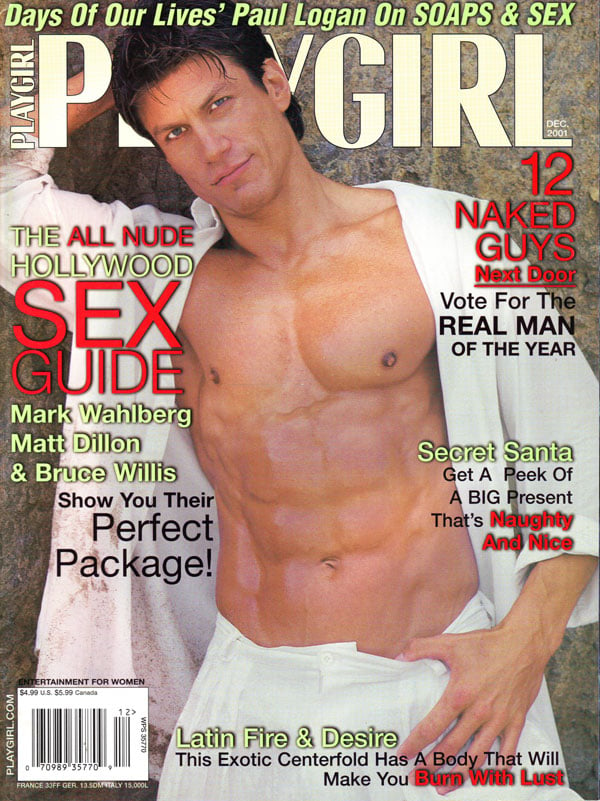 Playgirl December 2001 magazine back issue Playgirl magizine back copy Playgirl December 2001 Adult Heteresexual Women and Gay Mens Magazine Back Issue Published by Drake Publishers. Coverguy Paul Logan (Nude) .