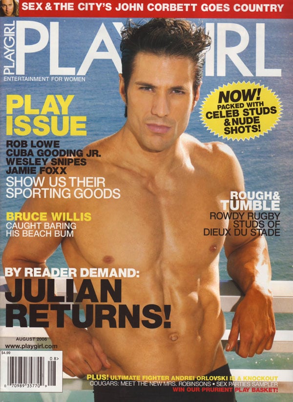 Playgirl August 2006 magazine back issue Playgirl magizine back copy Playgirl August 2006 Adult Heteresexual Women and Gay Mens Magazine Back Issue Published by Drake Publishers. Coverguy Julian Fantechi (Nude) .