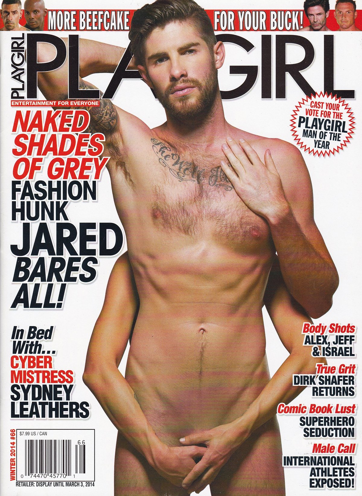 Playgirl # 66, Winter 2014 magazine back issue Playgirl magizine back copy Playgirl # 66, Winter 2014 Adult Heteresexual Women and Gay Mens Magazine Back Issue Published by Drake Publishers. Coverguy Jared Grey (Nude) .