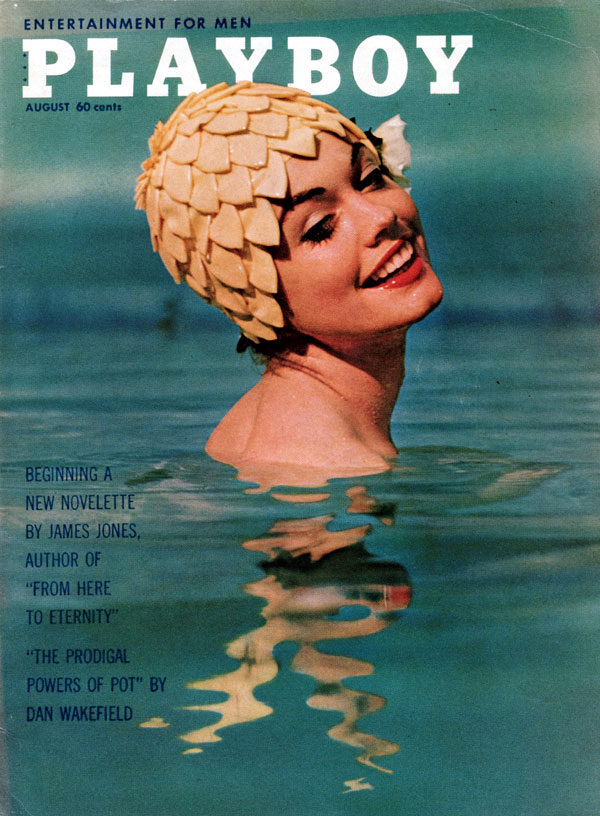 Playboy August 1962 magazine back issue Playboy (USA) magizine back copy Nude Photographs of Playboy Playmate Jan Roberts taken by PompeoPosar