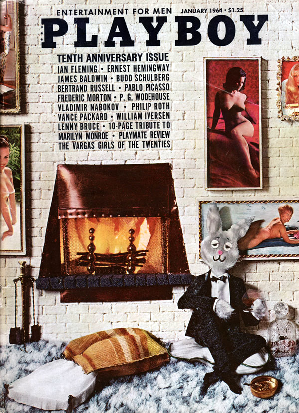 Playboy January 1964 magazine back issue Playboy (USA) magizine back copy The Wisdom of Pablo Picasso and Sharon Rodgers nude PlaymateMonth shot by PompeoPosar for PlayboyMag