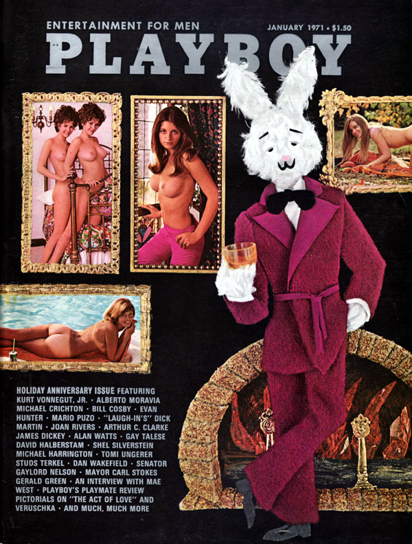 Playboy January 1971 magazine back issue Playboy (USA) magizine back copy Liv Lindeland was the first Playboy Playmate to show pubic hair + Playboys Playmate Review 1971