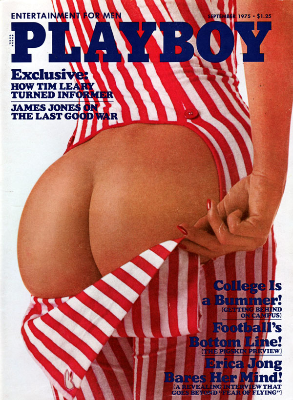 Playboy September 1975 magazine back issue Playboy (USA) magizine back copy comicstrip capers nude models photographed by Playboys photographer richardfegley