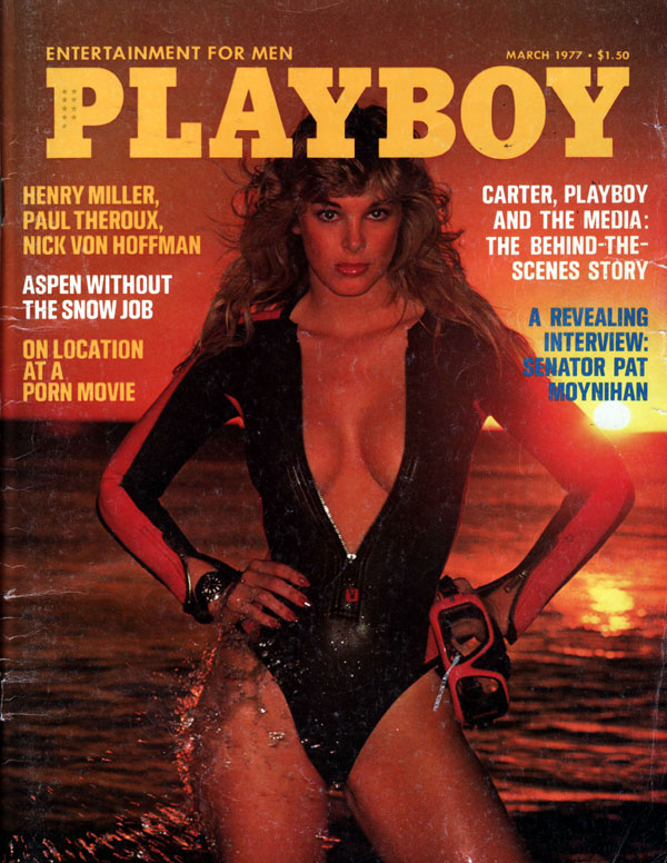 Playboy March 1977 magazine back issue Playboy (USA) magizine back copy Posar Pompeo naked playboy photographs nickithomas playmate of the month pictures