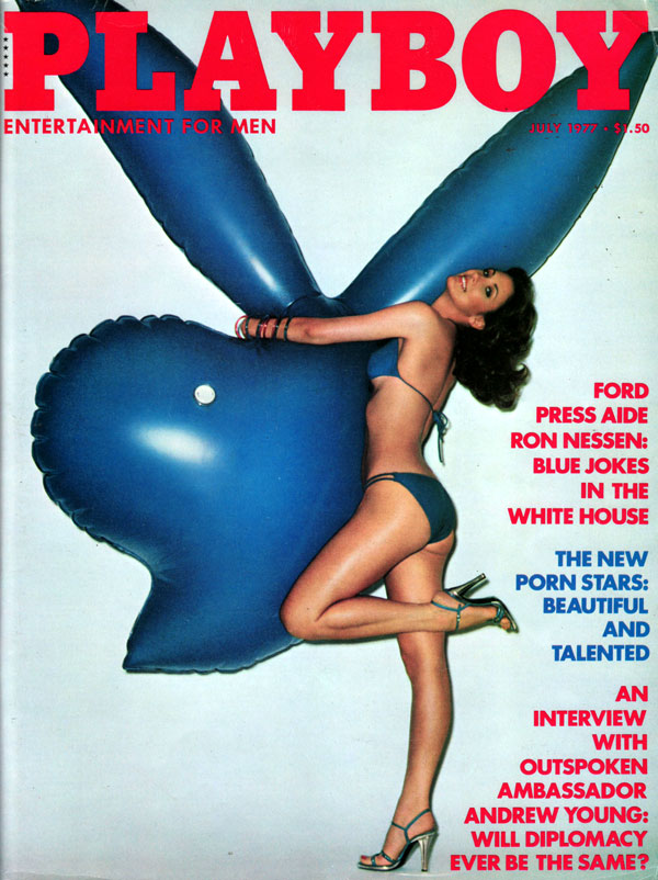 Playboy July 1977 magazine back issue Playboy (USA) magizine back copy Naked Identical Twins posing nude for playboymagazine by hefner