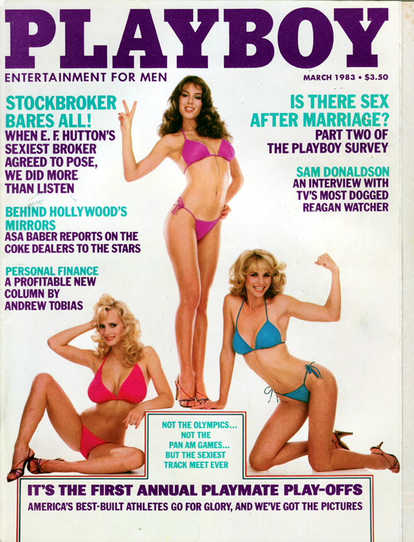 Playboy March 1983 magazine back issue Playboy (USA) magizine back copy First Playmate Playoffs Magazine March Issue NudePlaymates