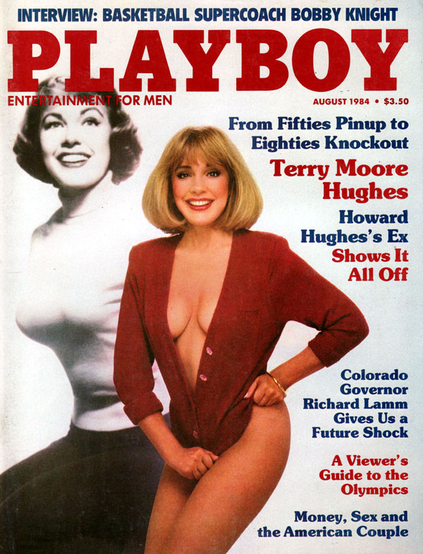 Playboy August 1984 magazine back issue Playboy (USA) magizine back copy Terry More Hughes shows off her sexual assets for hugh hefner's playboy