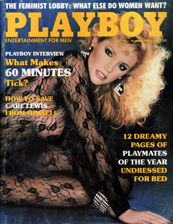 Playboy March 1985 magazine back issue Playboy (USA) magizine back copy Playboy Understudies four overwhelming playmates of the year prove that less is more