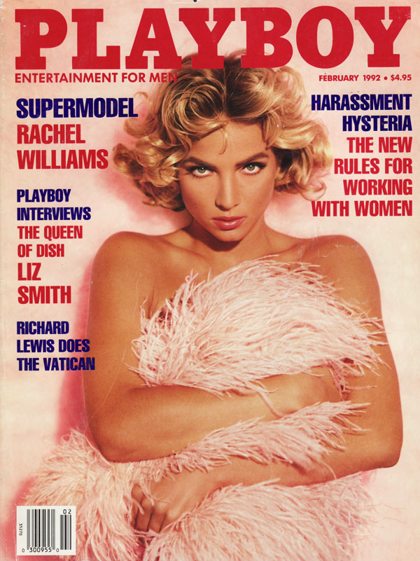 Playboy February 1992 magazine back issue Playboy (USA) magizine back copy Supermodel RachelWilliams bares all fully unclothed for playboys hot pictorial nakedmodels