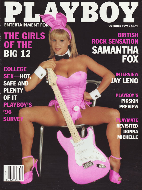 Playboy October 1996 - Alternate Cover magazine back issue Playboy (USA) magizine back copy college sex hot safe and plenty of it girls of the big 12 samanthafox naked pix playboypics