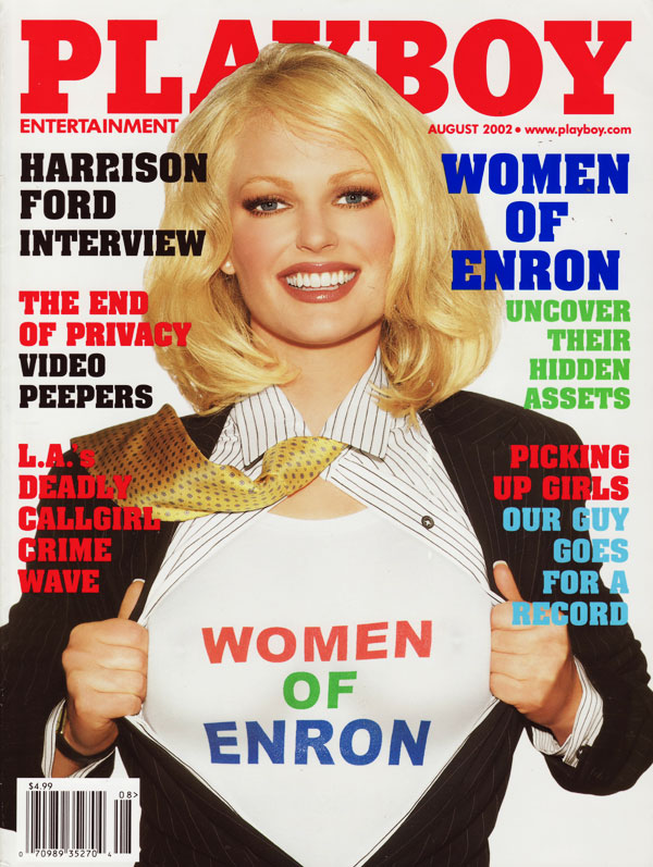 Playboy August 2002 magazine back issue Playboy (USA) magizine back copy women of enron uncover their hidden assets video peepers picking up girls playboy used magzine