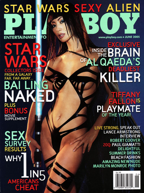 Playboy June 2005 magazine back issue Playboy (USA) magizine back copy starwars bailing naked tiffanyfallon pmoy sexyalien playboy sexsurvey cheating americans