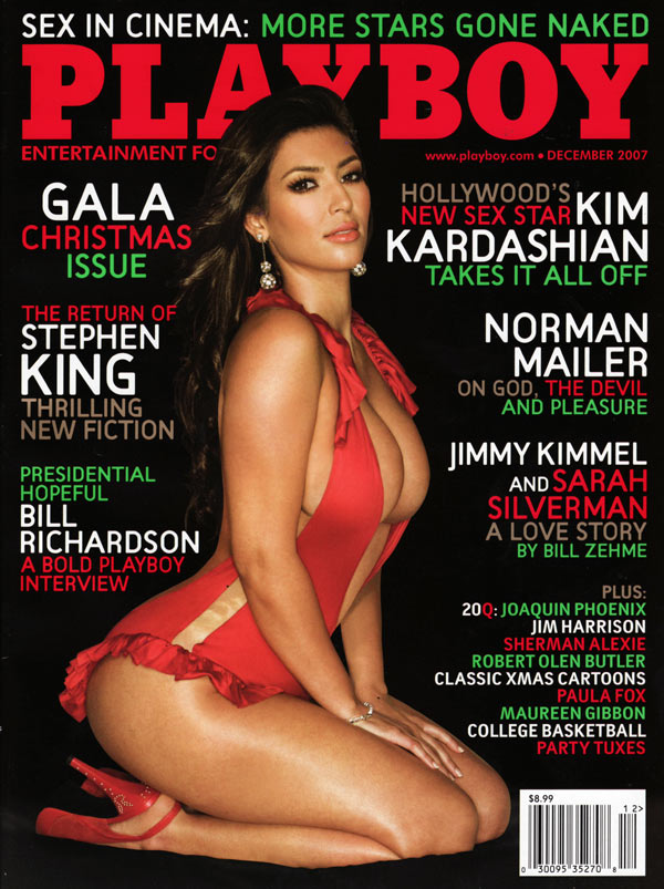 Playboy December 2007 magazine back issue Playboy (USA) magizine back copy playboy magazine december 2007, gala christmas issue, hollywood sex star kim kardashian, bill richar