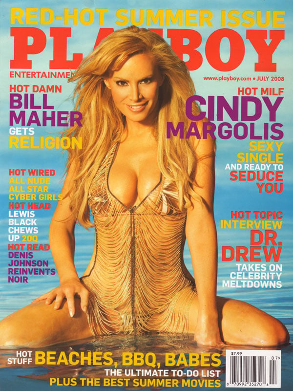 Playboy July 2008 magazine back issue Playboy (USA) magizine back copy redhot playboy summer issue cindymargolis hotmilf covergirl nude sexy single seductress hot damn bab