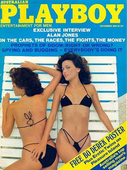 Playboy (Australia) November 1980 magazine back issue Playboy (Australia) magizine back copy Playboy (Australia) magazine November 1980 cover image, with Anne Willoughby, Helen Willoughby on th