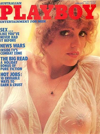 Playboy (Australia) January 1983 magazine back issue Playboy (Australia) magizine back copy Playboy (Australia) magazine January 1983 cover image, with Denise Newey on the cover of the magazin