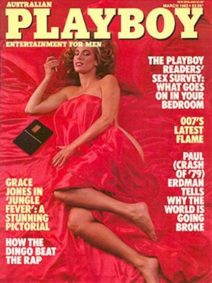 Playboy (Australia) March 1983 magazine back issue Playboy (Australia) magizine back copy Playboy (Australia) magazine March 1983 cover image, with Jennifer Jared on the cover of the magazin