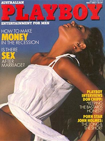 Playboy (Australia) May 1983 magazine back issue Playboy (Australia) magizine back copy Playboy (Australia) magazine May 1983 cover image, with Sonya Shepherd on the cover of the magazine