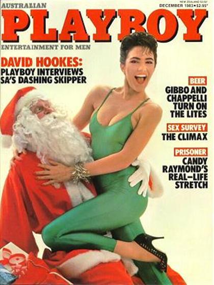 Playboy (Australia) December 1983 magazine back issue Playboy (Australia) magizine back copy Playboy (Australia) magazine December 1983 cover image, with Lynn Eason, Graham Barry (Santa Claus) 