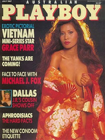 Playboy (Australia) July 1987 magazine back issue Playboy (Australia) magizine back copy Playboy (Australia) magazine July 1987 cover image, with Grace Parr, Jenilee Harrison on the cover o
