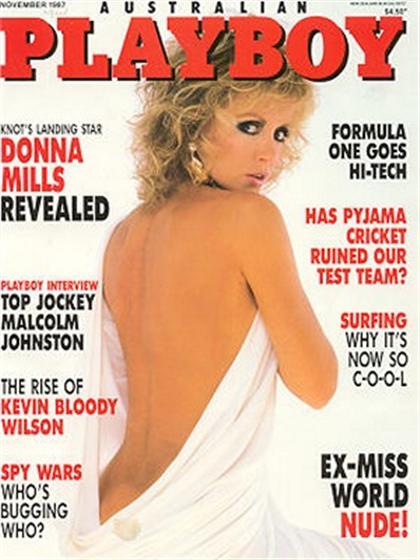 Playboy (Australia) November 1987 magazine back issue Playboy (Australia) magizine back copy Playboy (Australia) magazine November 1987 cover image, with Donna Mills on the cover of the magazin