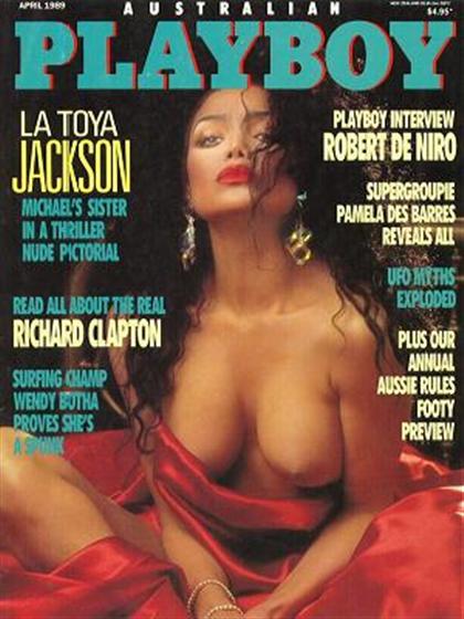 Playboy (Australia) April 1989 magazine back issue Playboy (Australia) magizine back copy Playboy (Australia) magazine April 1989 cover image, with LaToya Jackson on the cover of the magazin