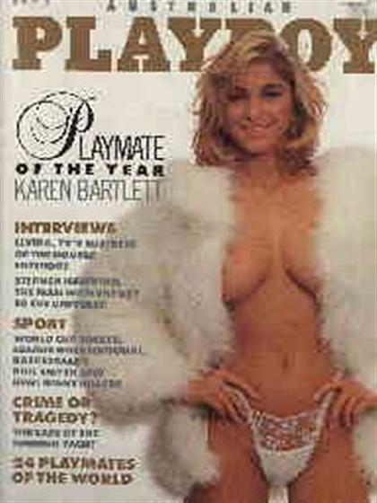 Playboy (Australia) June 1990 magazine back issue Playboy (Australia) magizine back copy Playboy (Australia) June 1990 Magazine Back Issue Published by HMH Publishing, Hugh Marston Hefner. Covergirl Karen Bartlett (Nude).