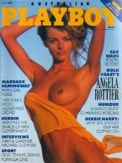Playboy (Australia) July 1990 magazine back issue Playboy (Australia) magizine back copy Playboy (Australia) magazine July 1990 cover image, with Angela Rottier on the cover of the magazine