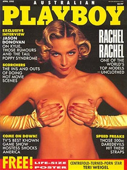 Playboy (Australia) April 1992 magazine back issue Playboy (Australia) magizine back copy Playboy (Australia) magazine April 1992 cover image, with Rachel Williams on the cover of the magazi
