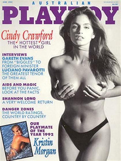 Playboy (Australia) June 1992 magazine back issue Playboy (Australia) magizine back copy Playboy (Australia) magazine June 1992 cover image, with Cindy Crawford, Kristin Morgan on the cover