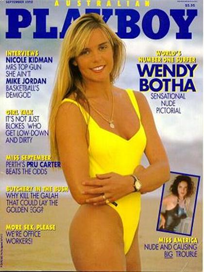 Playboy (Australia) September 1992 magazine back issue Playboy (Australia) magizine back copy Playboy (Australia) magazine September 1992 cover image, with Wendy Botha, Elizabeth Gracen on the c