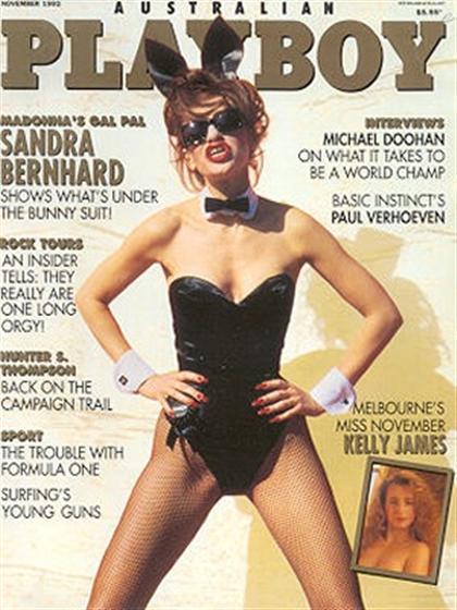 Playboy (Australia) November 1992 magazine back issue Playboy (Australia) magizine back copy Playboy (Australia) magazine November 1992 cover image, with Sandra Bernhard, Kelly James on the cov